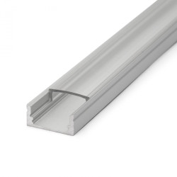 Alumínum profil falonkívüli 16X6mm 2m/szál + átlátszó fedlap 2m/ szál