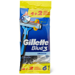 Gillette Eldobható Borotva Blue 3 Smooth (4+2/csomag)