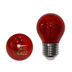 LUMEN E27 2W piros G45 kisgömb filament LED fényforrás