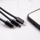 MAXLIFE 3IN1 USB kábel C/lightning/micro rapid 1m 2,1A