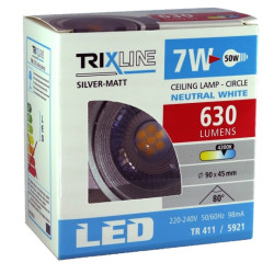 Trixline TR 411 beépítethető spot lámpa ezüst/forgatható