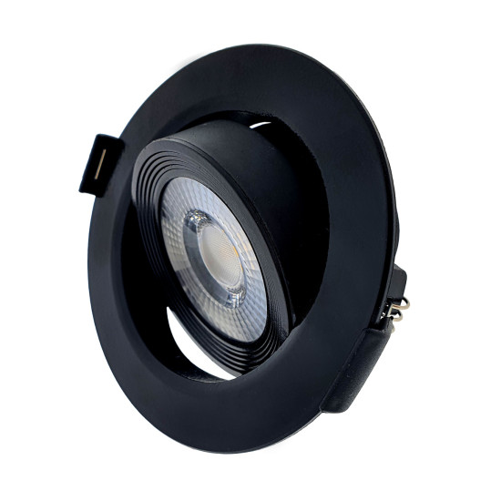 Trixline TR 425 7W beépíthető spot lámpa FÉNYES fekete forgatható 4200K