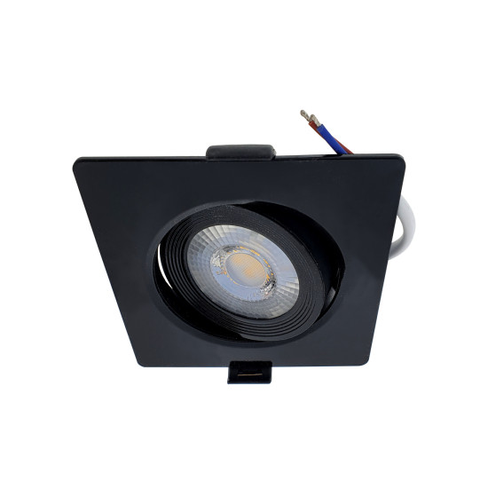 Trixline TR 426 7W beépíthető spot lámpa négyzet MATT fekete forgatható 4200K